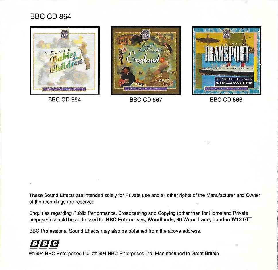Middle of cover of BBCCD864